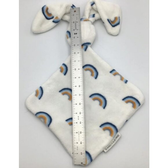 Blankets & Beyond Baby Lovey White Rainbow Bunny Rabbit No Face Plush Boy Girl - Picture 5 of 7